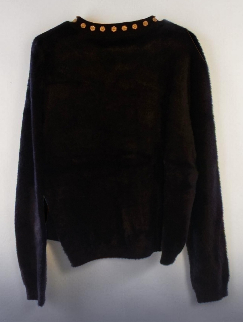 Nwt Cyrus Blue Sweater with Embellished Neckline - Picture 6 of 8